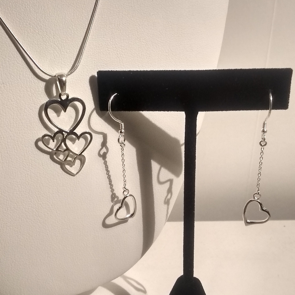 Sterling silver hearts set